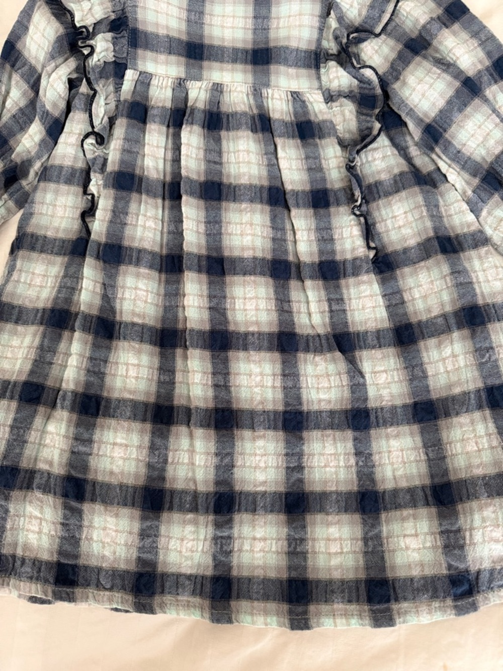 Zara Blue Plaid Toddler Dress - Picture 3 of 4